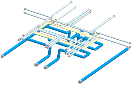 Steam heating cooling channel