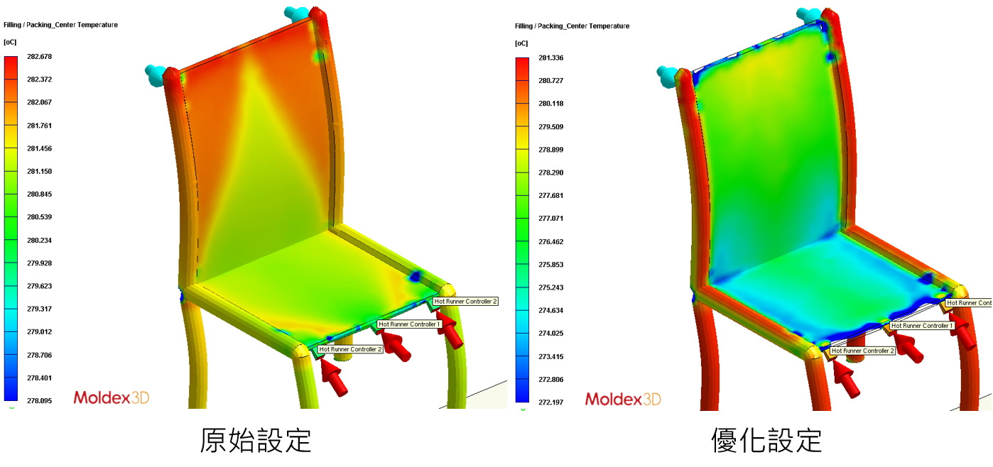 Moldex3D模流分析之BASF不更改设计也能优化气辅射出椅子产品的图5